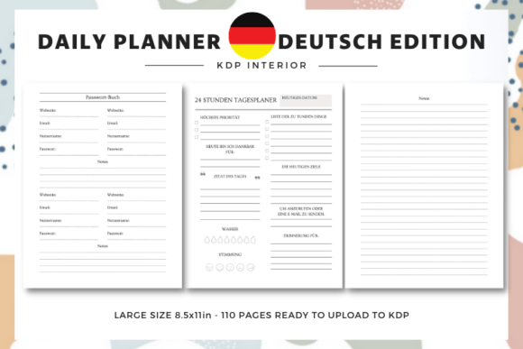 Daily Planner Deutsch Edition Interior: A Premium Design Asset