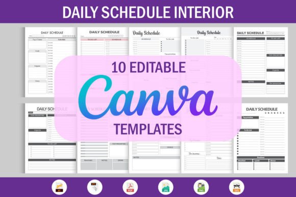 Mastering Your Day: Evaluating a Set of 10 Editable Canva Templates for Daily Scheduling