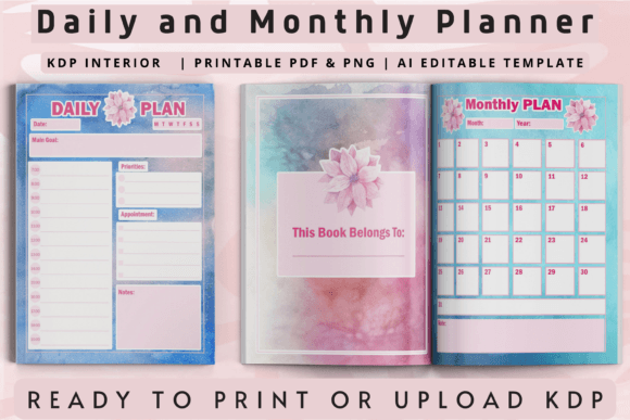 Structuring Success: How a Daily and Monthly Planner KDP Interior Enhances Real-World Productivity